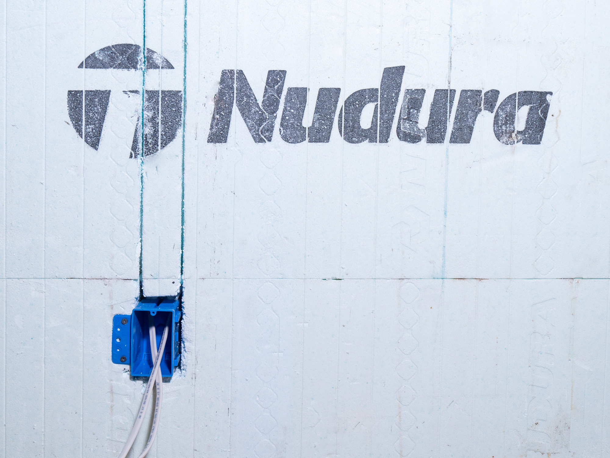 nudura icf wall with electrical box