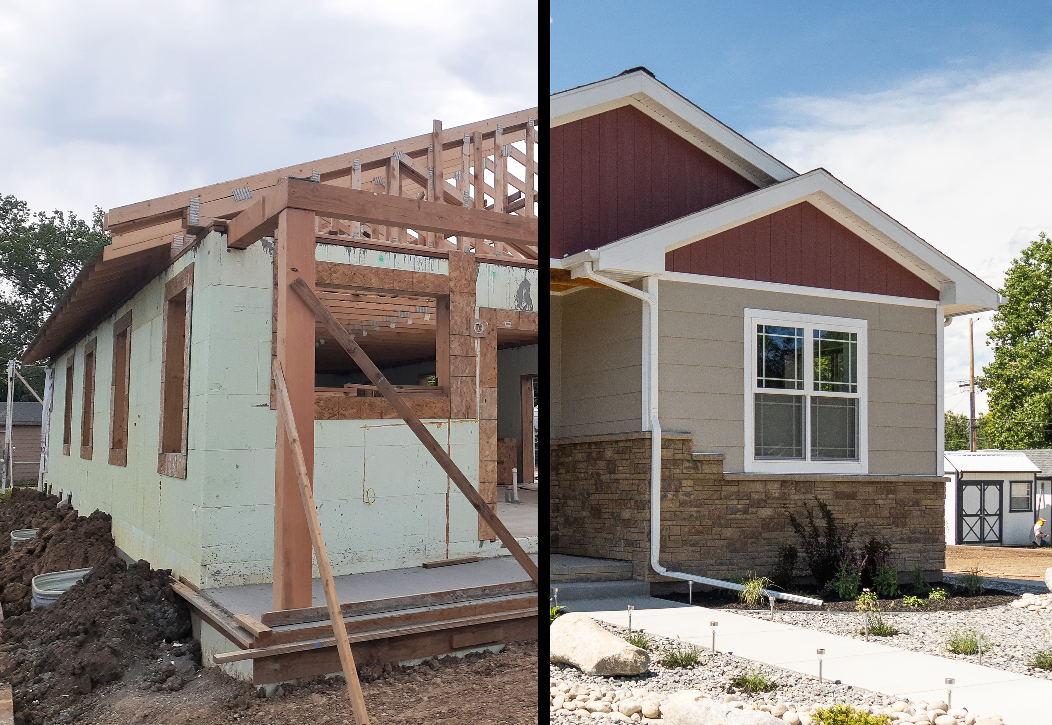 before and after icf custom home